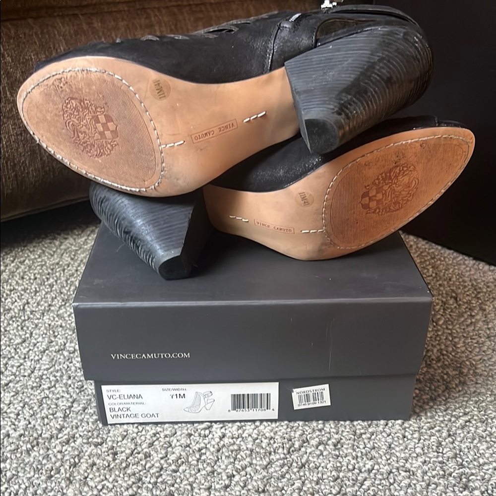 Vince Camuto Eliana Black Suede Strappy Women's Sandals. Size 11 - Picture 10 of 11